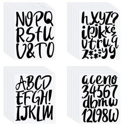 576 Pcs 8 Sheets Letters Stickers Vinyl Alphabet Number Decals Back to School Supplies for Water Bottles Cups Mailbox Scrapbooking Bulletin Board Classroom Decor (8 Count)