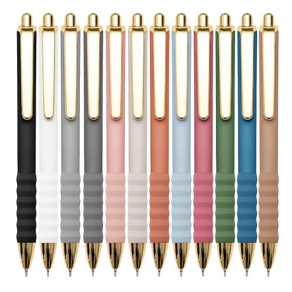 Ballpoint Pens Black Medium Point 1mm Pen with Super Soft Grip Ball Point Pen for Men Women Retractable Pens (12 Count)