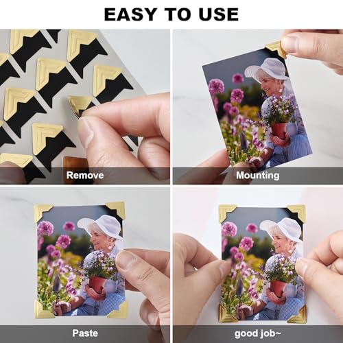 Photo Corners 120 Pcs Gold Self