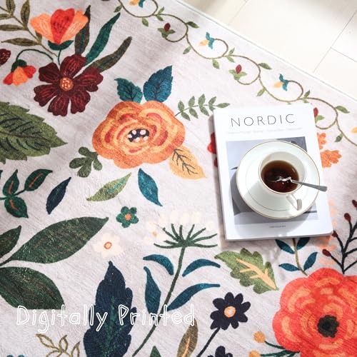 Runners for Hallways Kitchen Runner Rug Non Slip 2'x 10' Long Washable Rugs with Rubber Backing Soft Floral Carpet Runner for Hallways