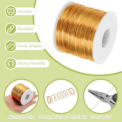 20 Gauge Anodized Aluminum Craft Wire Bendable Bonsai Training Wire 771 Feet 0.8mm for Sculpting Crafts Wreath Floral Beading Jewelry Making