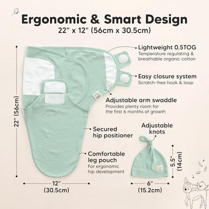 3pk Organic Swaddles for Newborns Girls (3 Count)