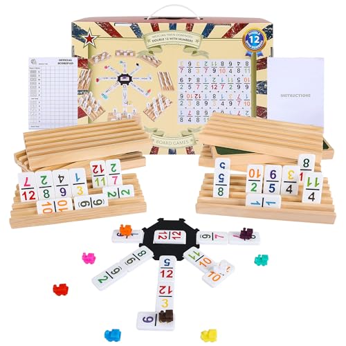 Mexican Train Dominoes Set Double 12 with Numbers