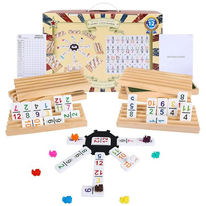 Mexican Train Dominoes Set Double 12 with Numbers