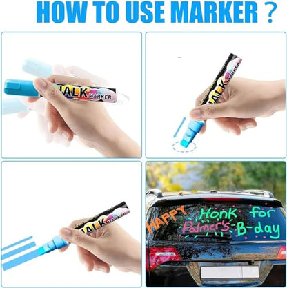 Window Chalk Markers for Cars Glass Washable