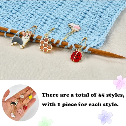 35Pcs Cute Mixed Stitch Markers (35 Count)