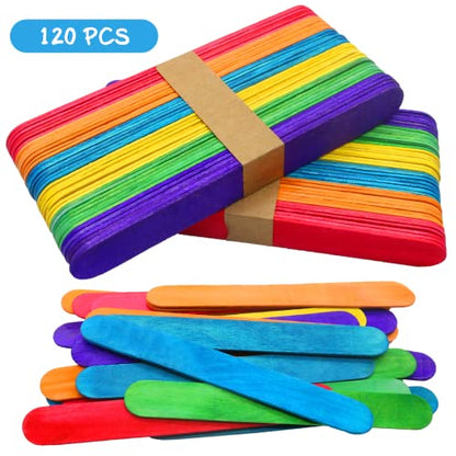120 Pcs 6" Jumbo Popsicle Sticks (120 Count)