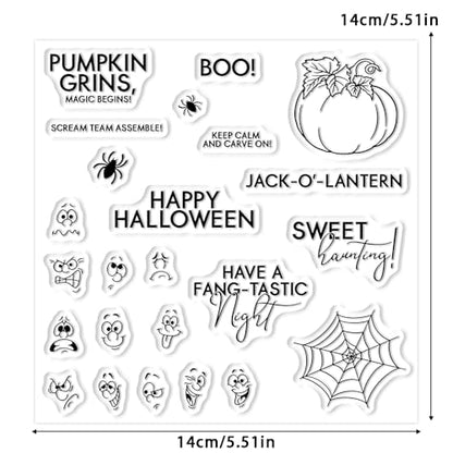 Halloween Clear Silicone stampReusable Stamp with Pumpkins