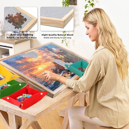 2 in 1 Rotating Tilting Puzzle Board with Drawers (1500 Count)