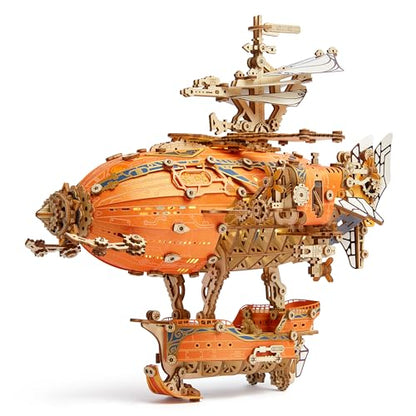 LED 3D Wood Puzzle Fantasy Airship Model