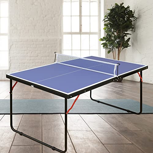 4.5FT/8FT/9FT Mid-Size Table Tennis Table (Blue, 4.5FT)