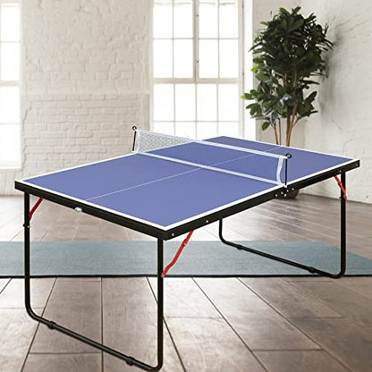 4.5FT/8FT/9FT Mid-Size Table Tennis Table (Blue, 4.5FT)