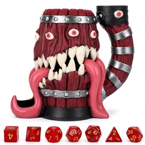 Dice Tower Mug DND Dice Rolling Tower with 7 PCS Dice Set