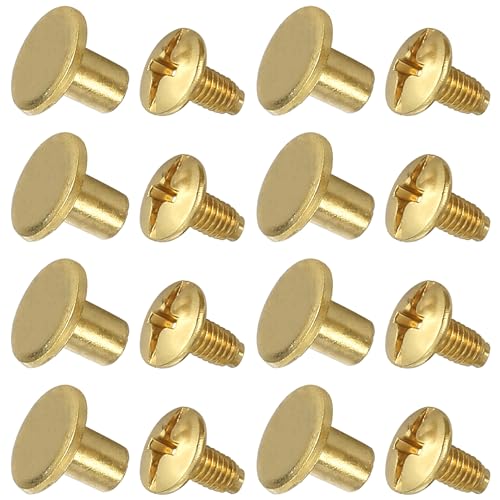 150 Sets 8MM Chicago Screws Leather Rivets for Fabric Chicago Binding Screws Buttons Metal Studs Rivets for Decorate and Repair Belts Bags Shoes Purse Dog Collar Leather Craft