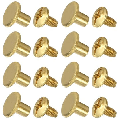 150 Sets 8MM Chicago Screws Leather Rivets for Fabric Chicago Binding Screws Buttons Metal Studs Rivets for Decorate and Repair Belts Bags Shoes Purse Dog Collar Leather Craft