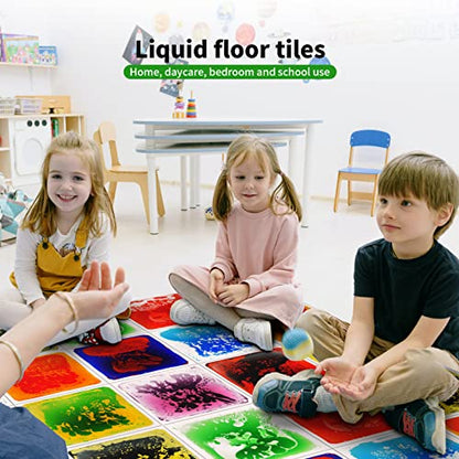 9 Pack 12" X 12" Sensory Tiles for Activity Play Centers for Children (9 Count)