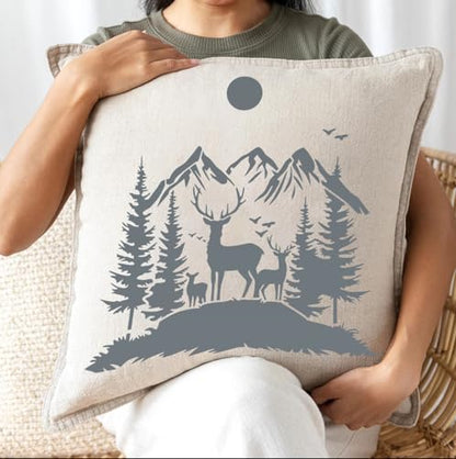 Mountain Tree Stencils for Painting Forest Animal Stencils for Wood Burning (11 Count)
