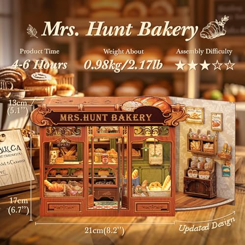 Book Nook Kit DIY Miniature House Bakery Dessert Shop Dollhouse