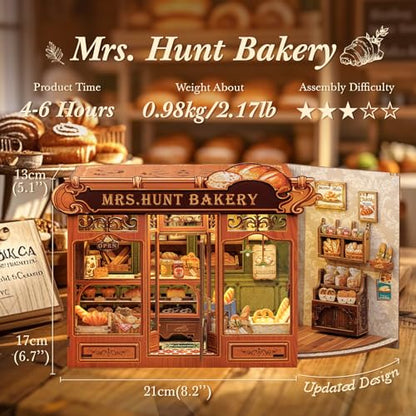 Book Nook Kit DIY Miniature House Bakery Dessert Shop Dollhouse