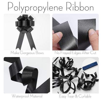 1.5 Inch Black Polypropylene Ribbon
