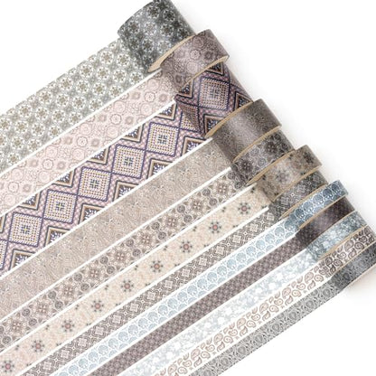 12 Rolls Exotic Charm Washi Tape Set Floral Arts Adhesive Tapes Geometric Garden Decorative Masking Tape Sets for Craft (72 Foot)