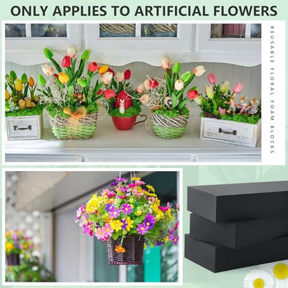 Reusable Floral Foam Blocks Water Weather Resistant Dry Floral Foam for Artificial Flower Arrangements Outdoor Hanging Florist Plant Bases for DIY Wedding