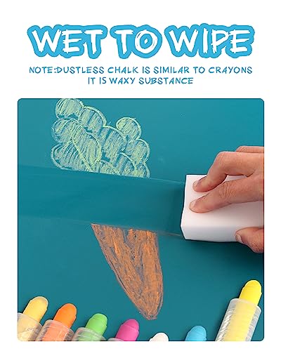 Chalk 6pcs Dustless Washable Chalks with Holder for Kids (6 Count)
