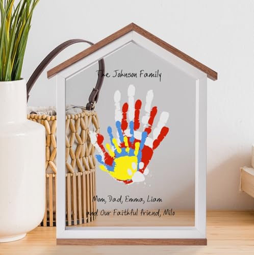 Exclusive House Shaped Family Handprint Kit; Unique DIY Keepsake