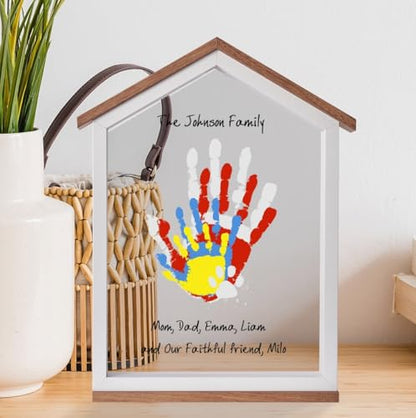 Exclusive House Shaped Family Handprint Kit; Unique DIY Keepsake
