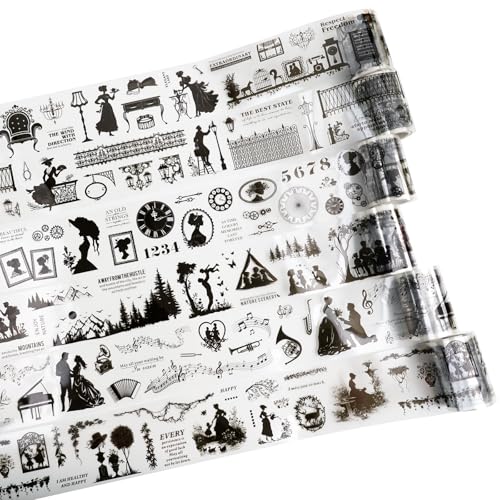 Vintage Silhouette PET Tape Set with Clip (6 Count)