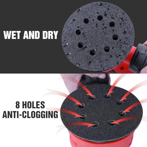 100 Pcs 5 inch Wet Dry Sanding Discs Grit 1500 Hook and Loop 8 Hole Silicon Carbide Orbital Sander Sandpaper (100 Count)
