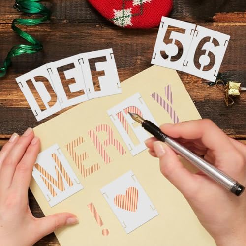 2 Inch 42 Pcs Reusable Letter Number Symbol Stencils (42 Count)