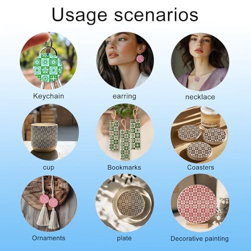 Lattice Pattern Polymer Clay Texture Sheets Geometric Flowers Silicone Texture Stamp Clay Texture Mat Modeling Pattern Pad Sheets for Jewelry and Earrings Tools