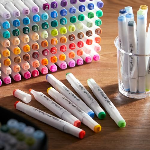 172 Colors Alcohol Based Dual Tip Art Markers (172 Count)