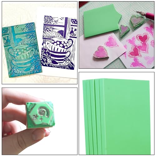 25 Pcs 4x6" Rubber Linoleum Stamp Carving Blocks for Printmaking (25 Count)
