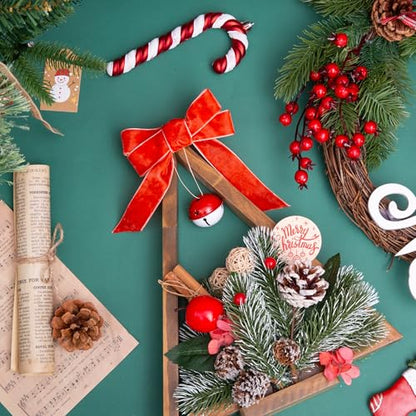 Vintage Terracotta Velvet Ribbon Christmas Ribbon for Gift Wrapping Crafts Christmas Tree Ornaments Garland Decorations