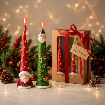 2 PCS 3D Santa Claus Silicone Pillar Candle Molds (2 Count)