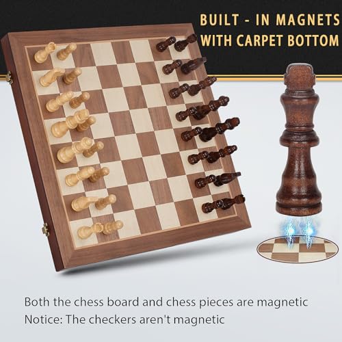 2 in 1 Magnetic Chess Set & Checkers Board Game