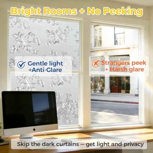 Window Privacy Film Decorative for Front Door