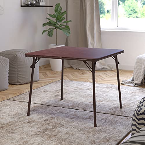 Brown 33.5" Square Folding Table