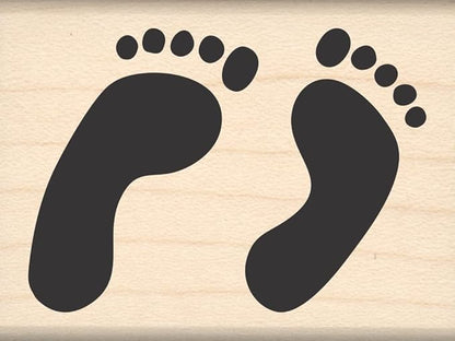 Stamps by Impression Feet, Footprints Rubber Stamp, Medium (1.25" x 1.75")