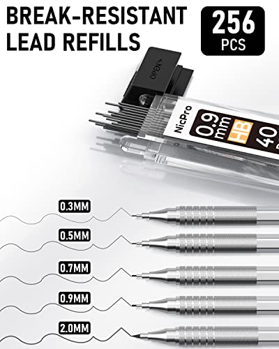 Metal Mechanical Pencil Set 5 PCS Art Drafting Pencils For Sketching (5 Count)