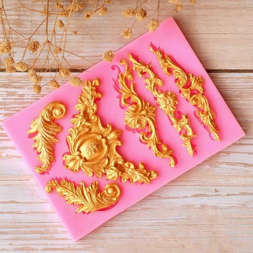 Baroque Scroll Fondant Silicone Molds (3 Count)