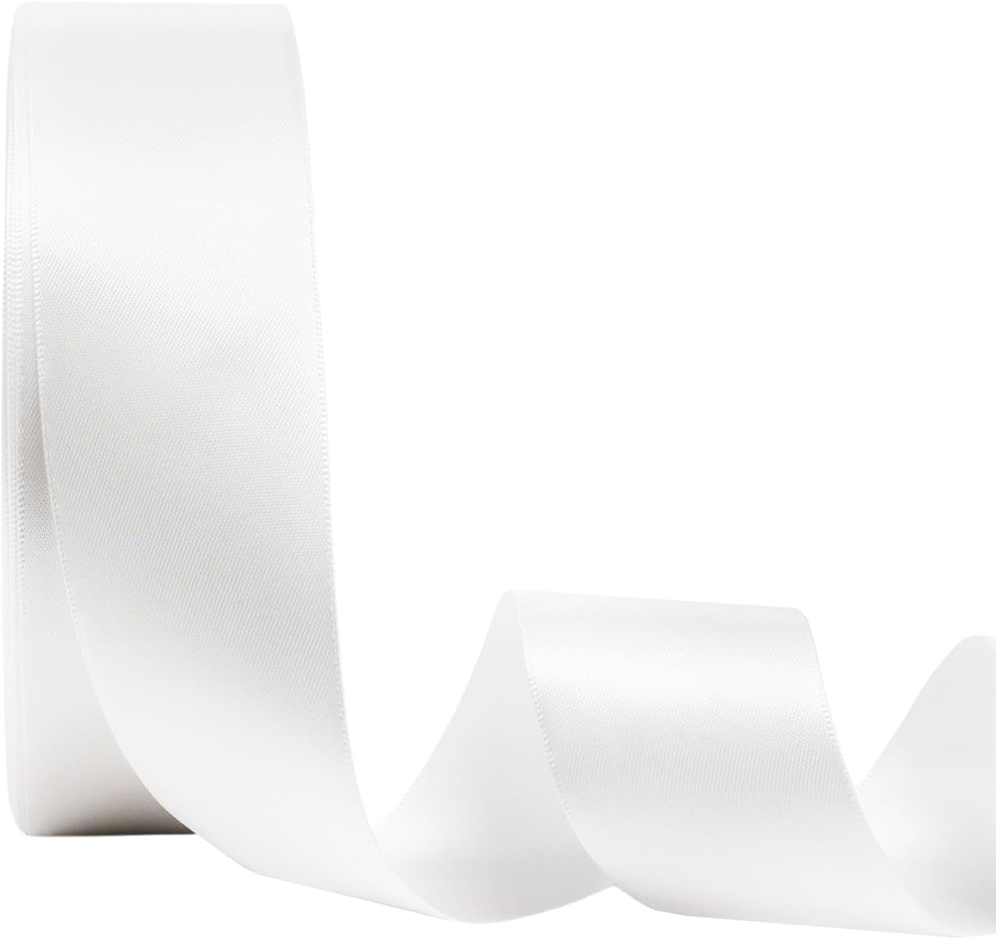 LaRibbons 1 1/2 Inch 50 Yard Double Faced Satin Ribbon,White Satin Craft Fabric Ribbon for Gift Wrapping Floral Bouquets Wedding Party Decoration - Crafty Corner