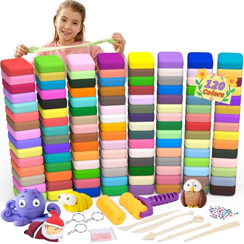 169 Pcs Air Dry Clay 120 Colors Modeling Model Magic Clay for DIY Molding Starter Kit with Sculpting Tools