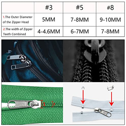253Pcs Zipper Repair Kit Replacement with Installation Pliers Tool and Zipper Extension Pulls for Sleeping Bags Jacket Tent Luggage Backpacks Boots (253 Count)