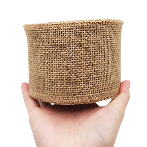 3" Natural Burlap Fabric Roll 10 Yards Jute Ribbon (30 Foot)