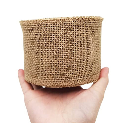 3" Natural Burlap Fabric Roll 10 Yards Jute Ribbon (30 Foot)