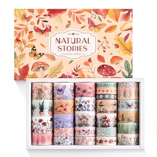 27 Rolls Vintage Washi Tape Set (27 Count)