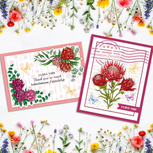 Protea Cynaroides Stamps & Dies & Layering Coloring Stencil Set